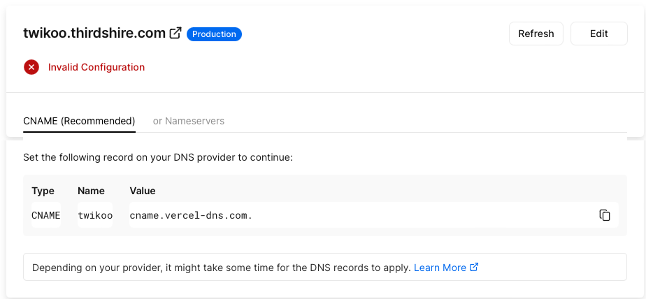 添加DNS记录提示